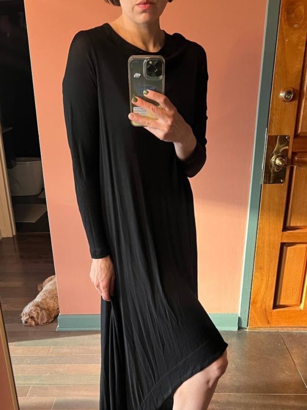 COS Long Flowing Dress | High-Low Hem | Sheer Lightweight Fabric